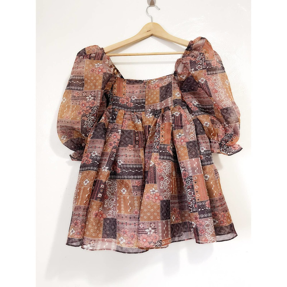 SELKIE The Patchouli Puff Dress in Brown Size S NWOT - Picture 7 of 16